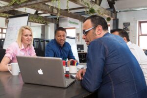 Business meeting on brand protection strategy