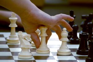 Control metaphor for executive boardroom strategy scene